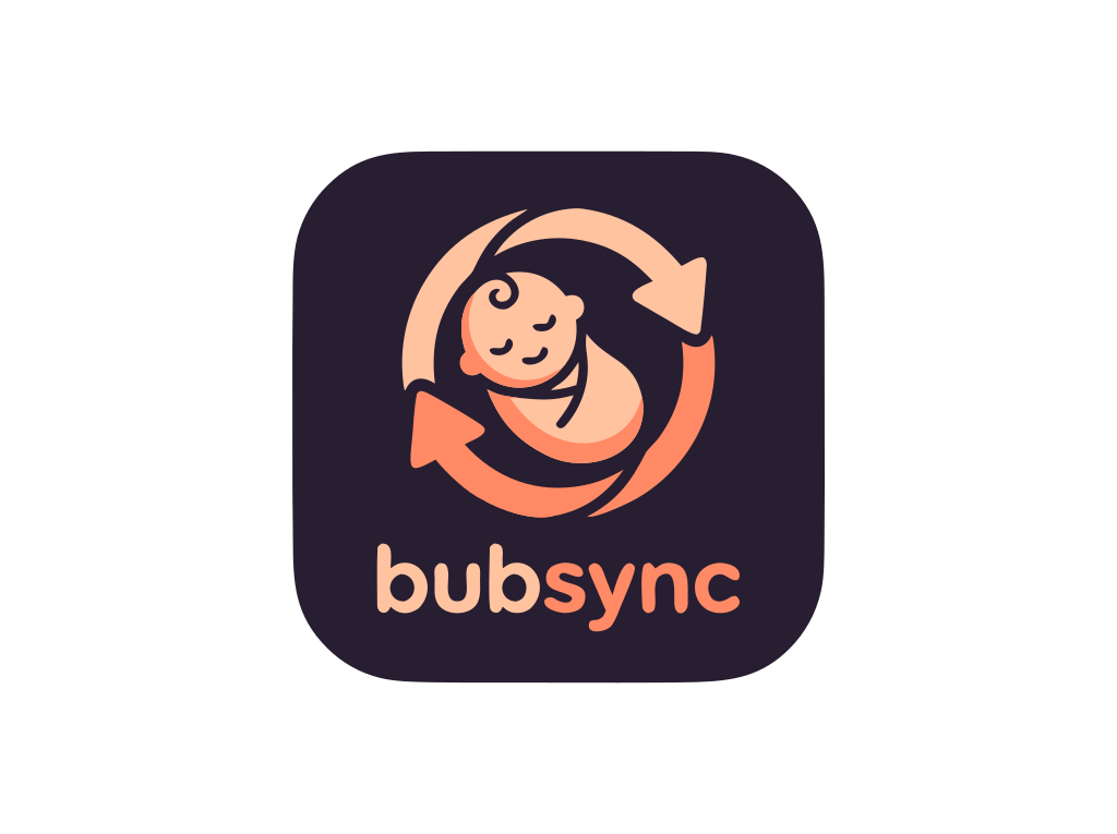 The BubSync logo lockup on the brand dark tile, for use on dark backgrounds. Transparent PNG.