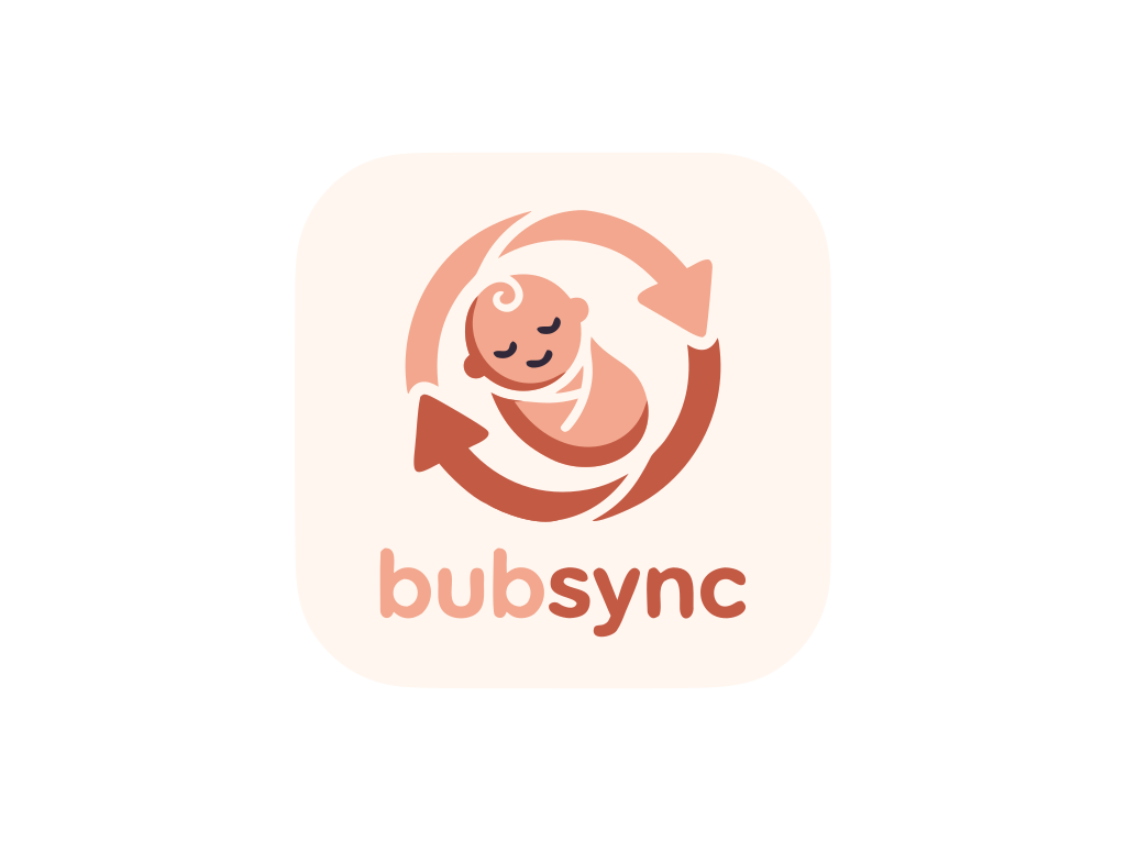 The BubSync logo lockup on the brand cream tile, for use on light backgrounds. Transparent PNG.