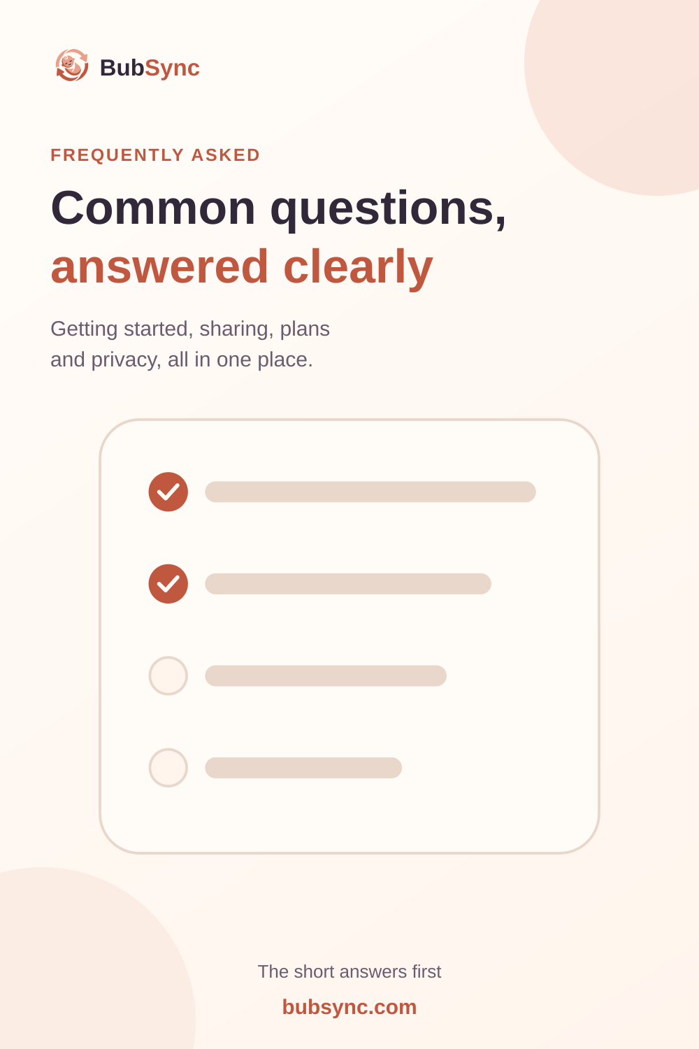 Common questions, answered clearly