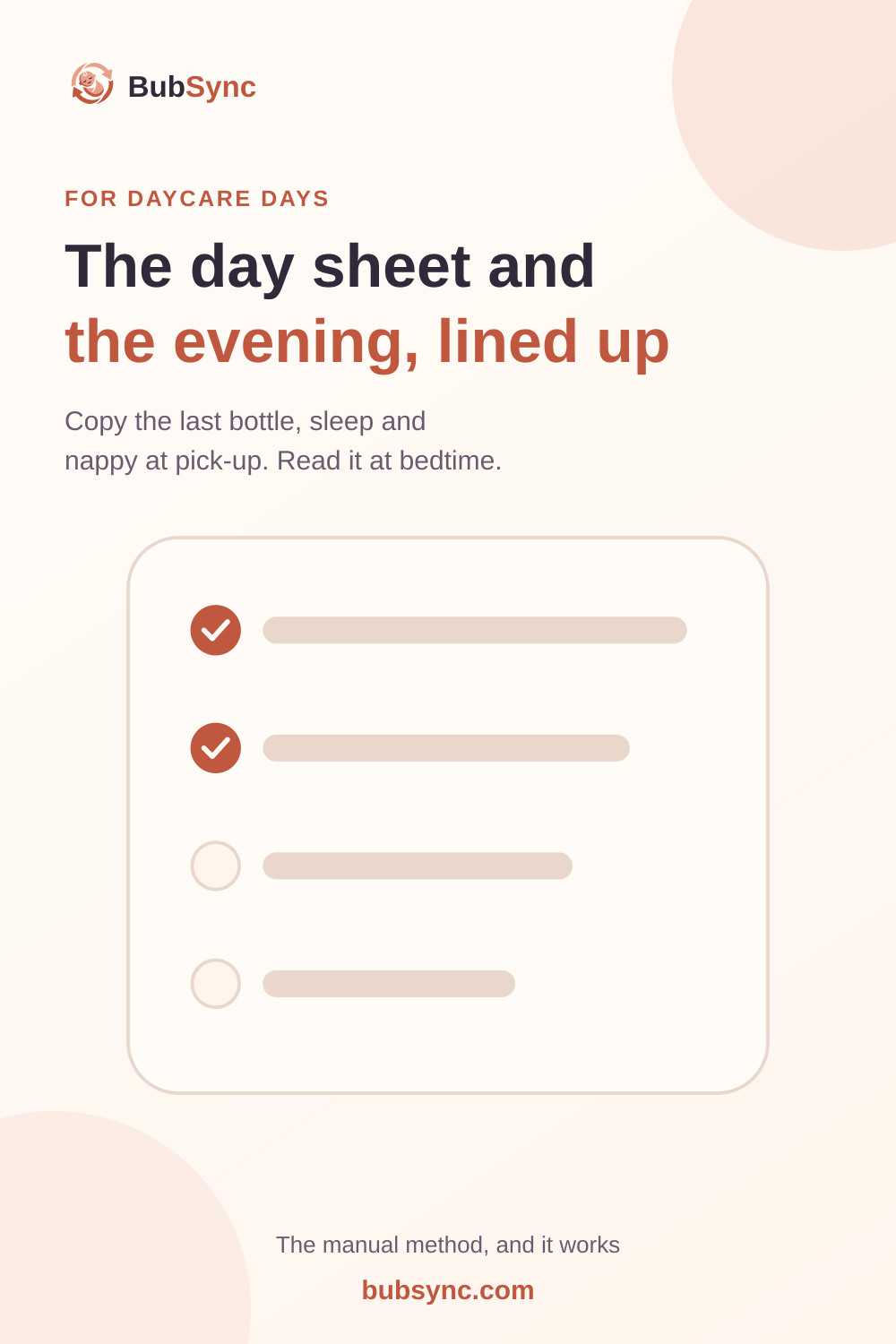 The daycare to home baby log