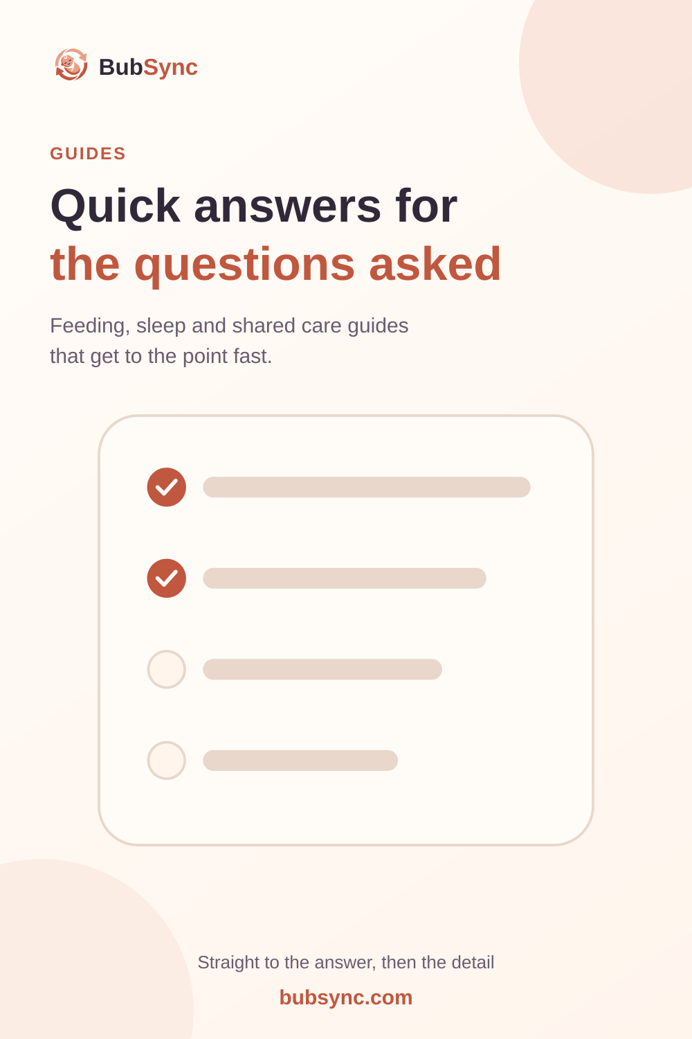 Quick answers for the questions asked