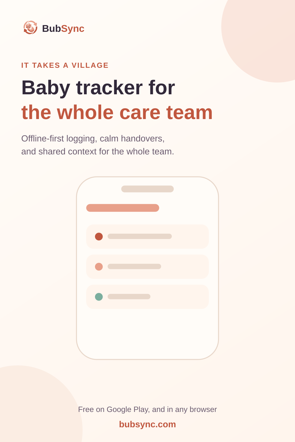 Baby tracker for the whole care team