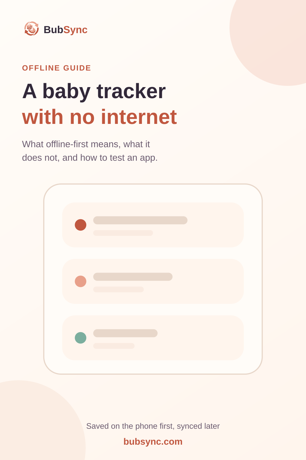A baby tracker that works without internet