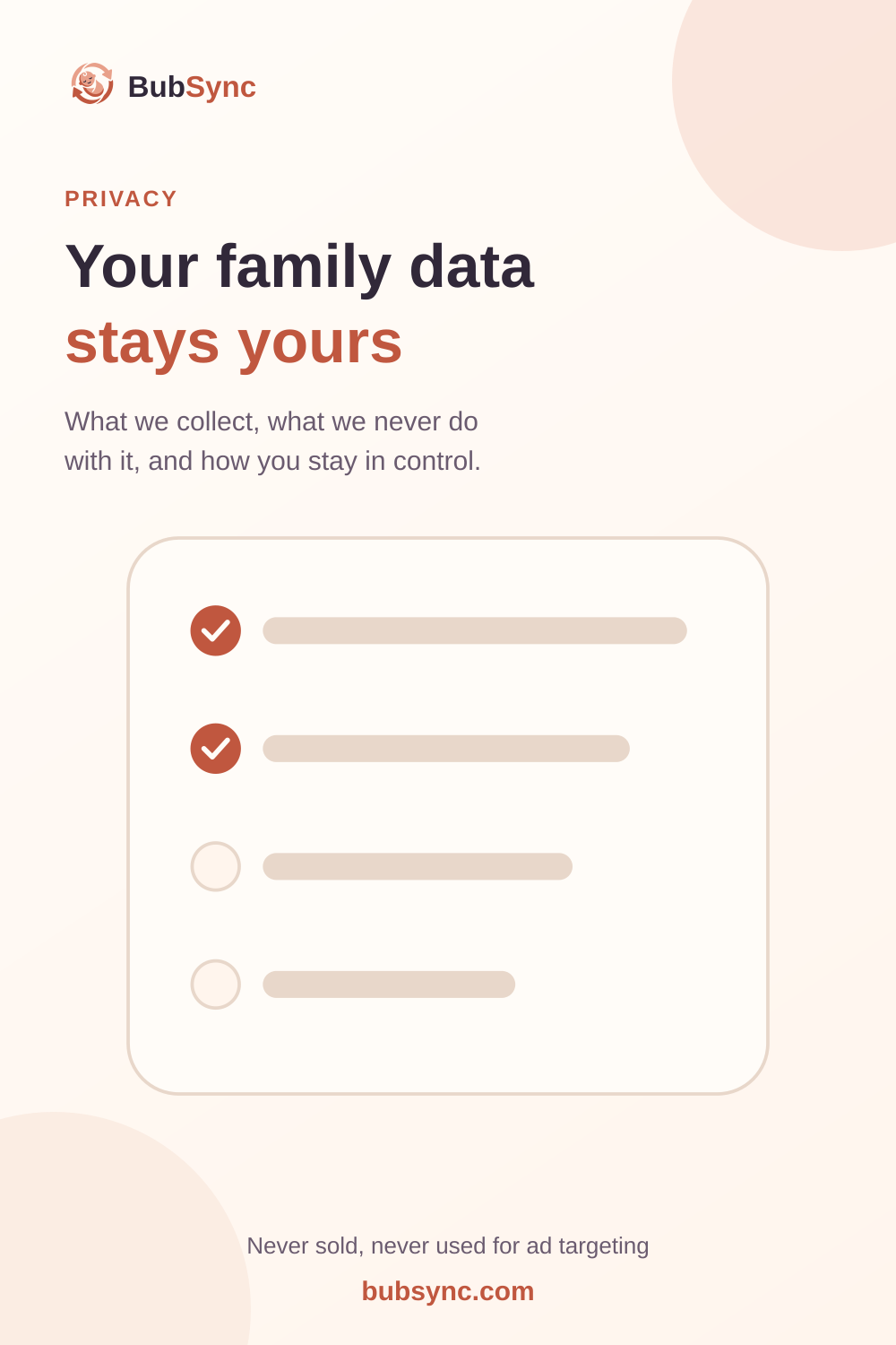 Your family data stays yours