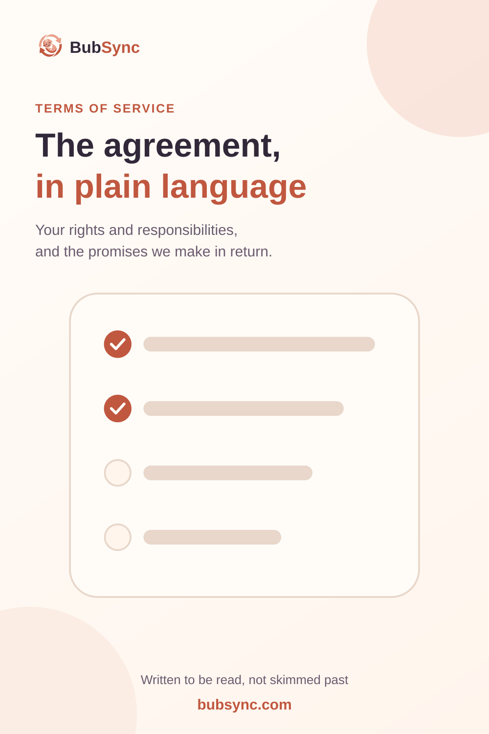 The agreement, in plain language